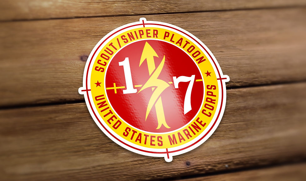 Scout Sniper Red and Gold Decal