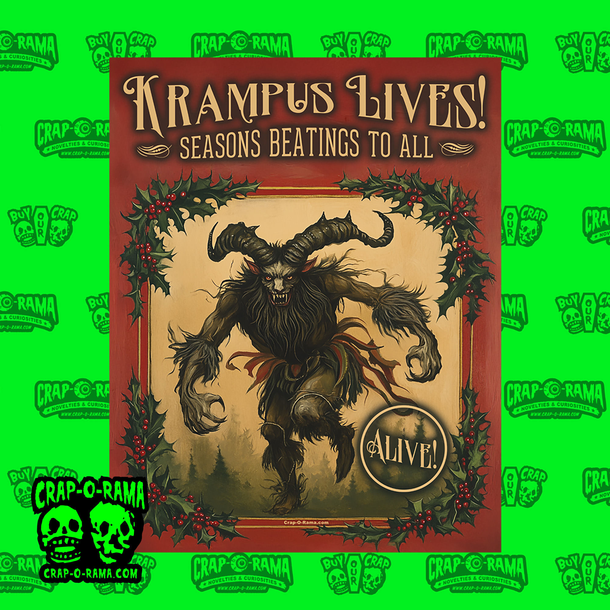 Krampus Christmas Vinyl Wall Banner