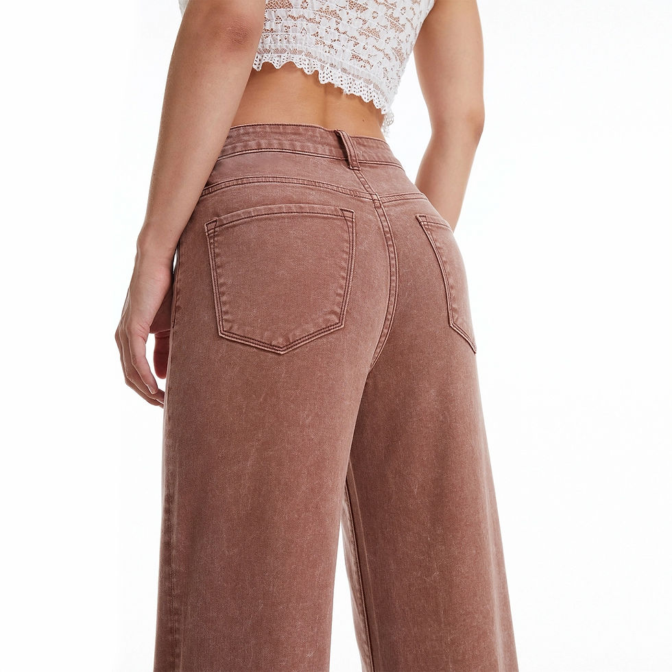 Thumbnail: Cappuccino Wide Leg Denim