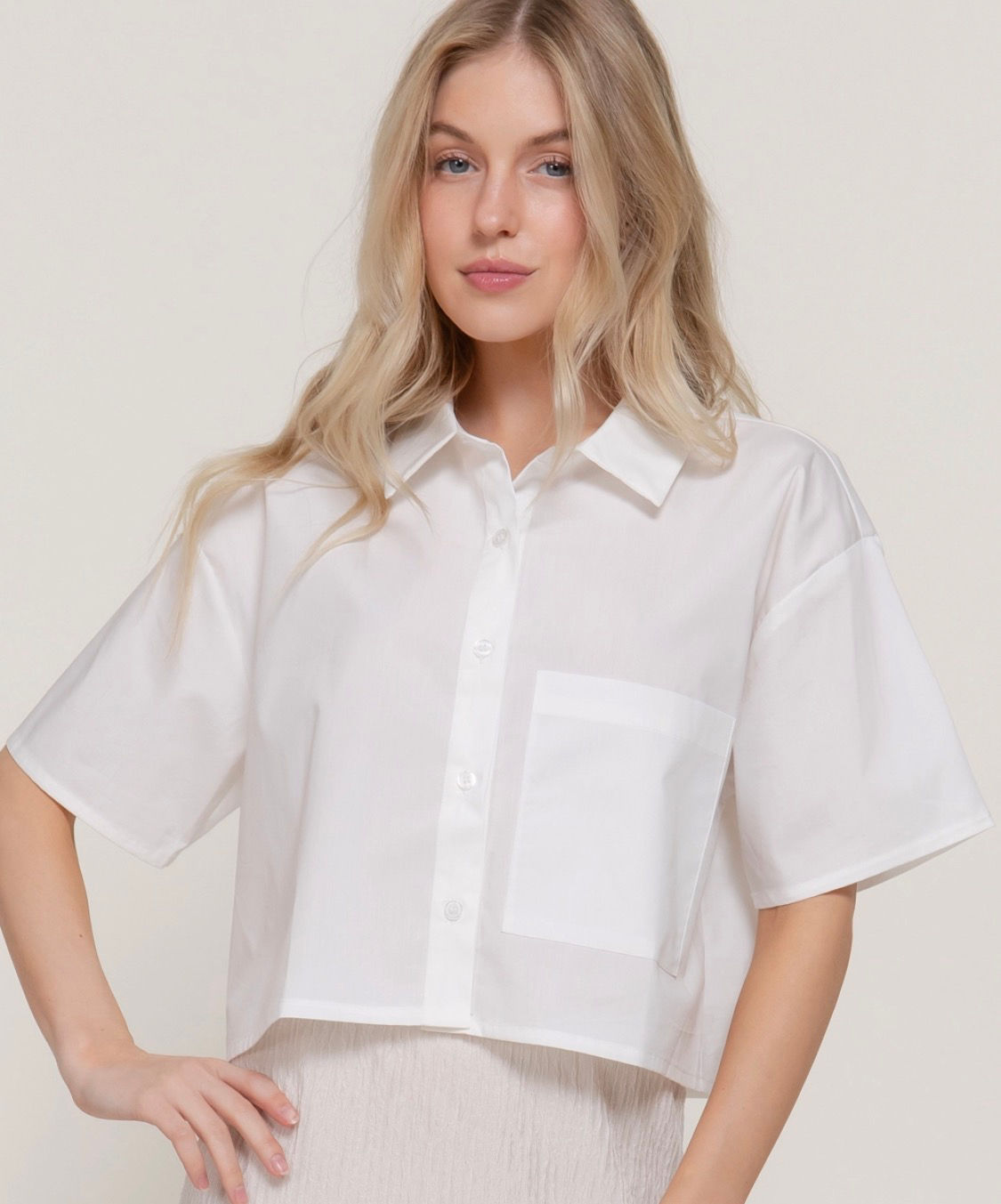 Poplin Button Down Top