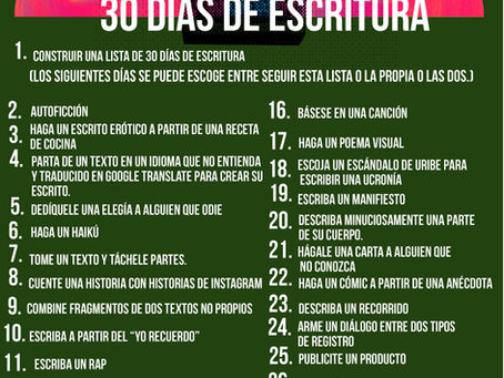 30 días de escritura.