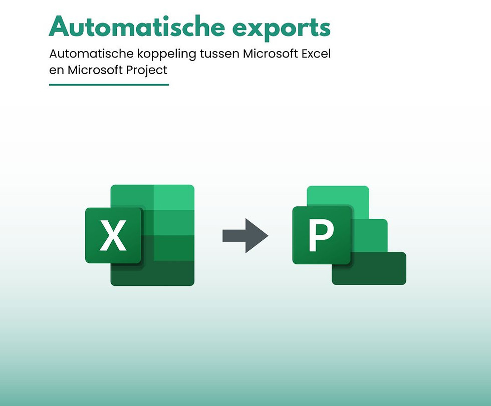 Klantcasus Excel-oplossing, koppeling tussen Excel en MS Project