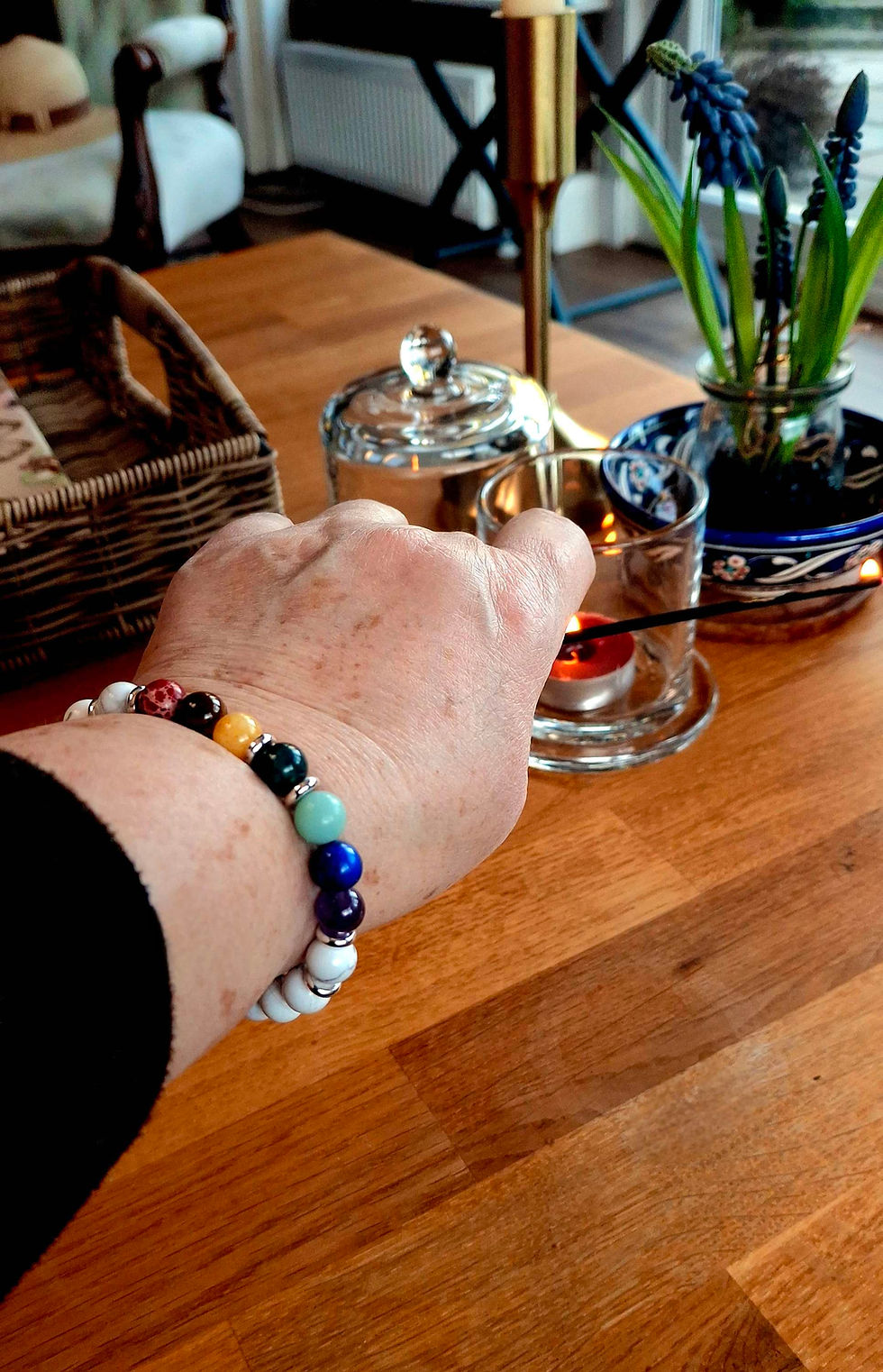 Thumbnail: White Chakra Bracelet - Silver/Gold 