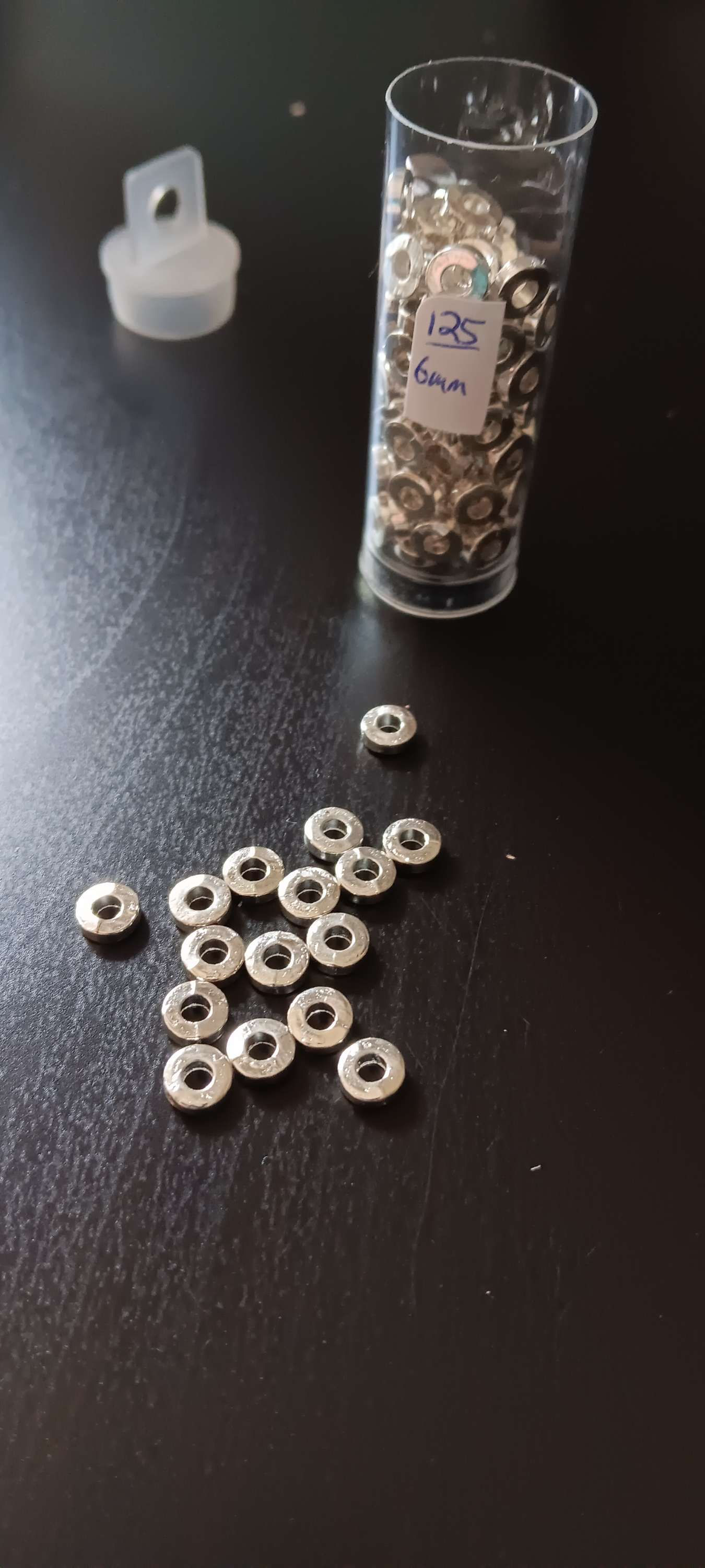125 x Bright Silver Spacers, 6mm