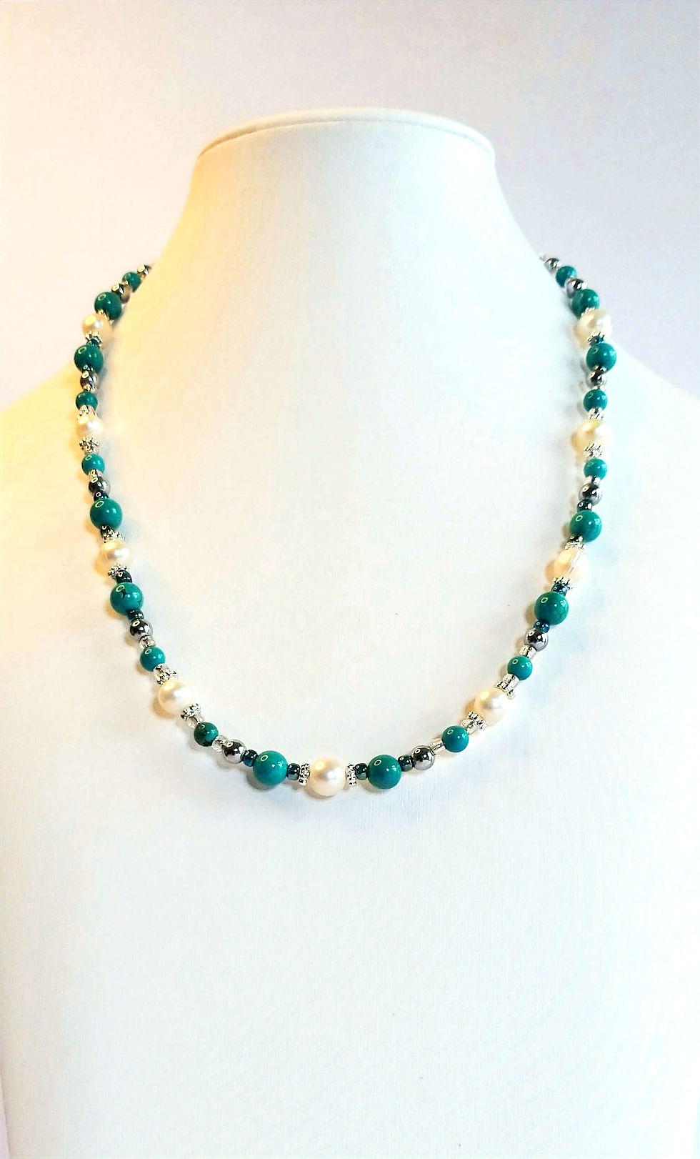 Thumbnail: Turquoise + Pearl Necklace