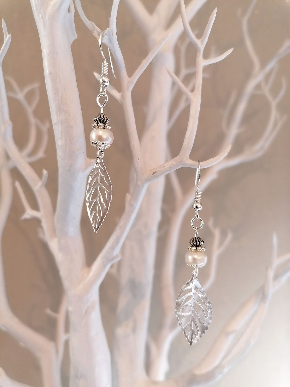 Thumbnail: Pearl Leaf Earrings