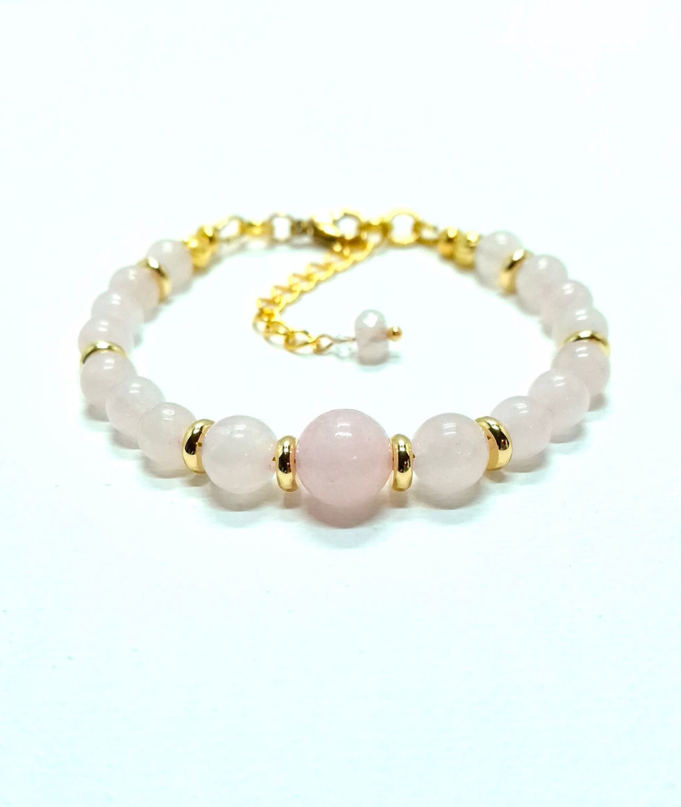 Thumbnail: Rose Quartz Necklace - Gold