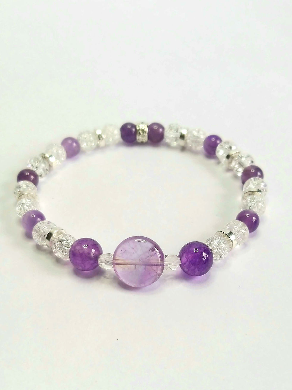 Thumbnail: Amethyst + Clear Quartz Bracelet