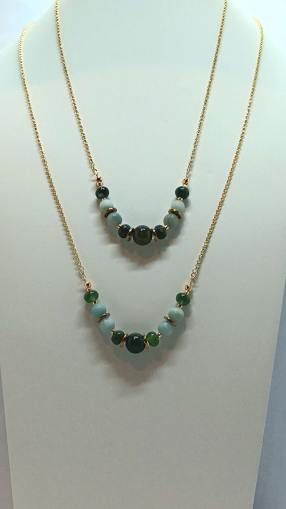 Thumbnail: Gold Amazonite Filigree Drops