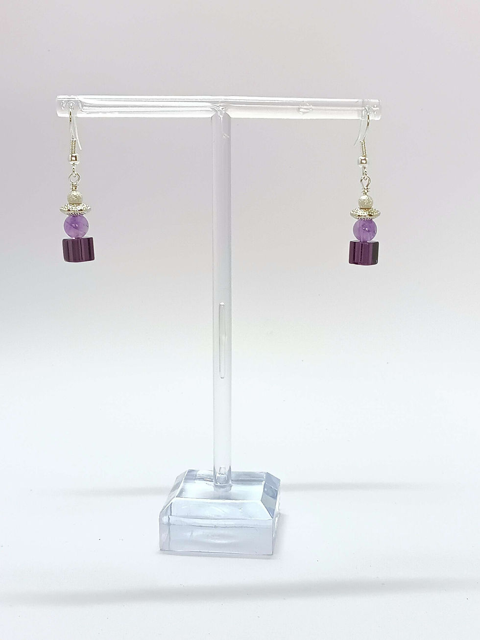 Thumbnail: Amethyst & Rose Quartz Cube Necklace