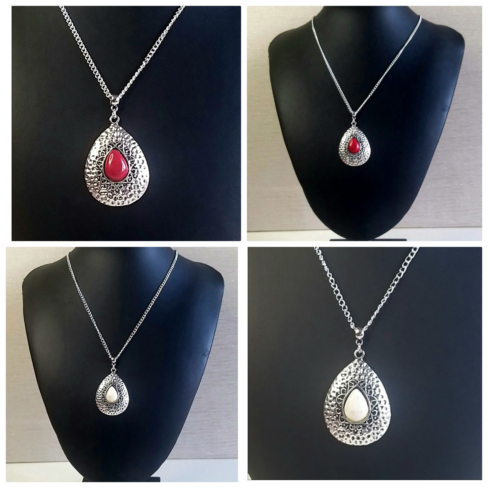 Antique Silver Teardrop Pendants
