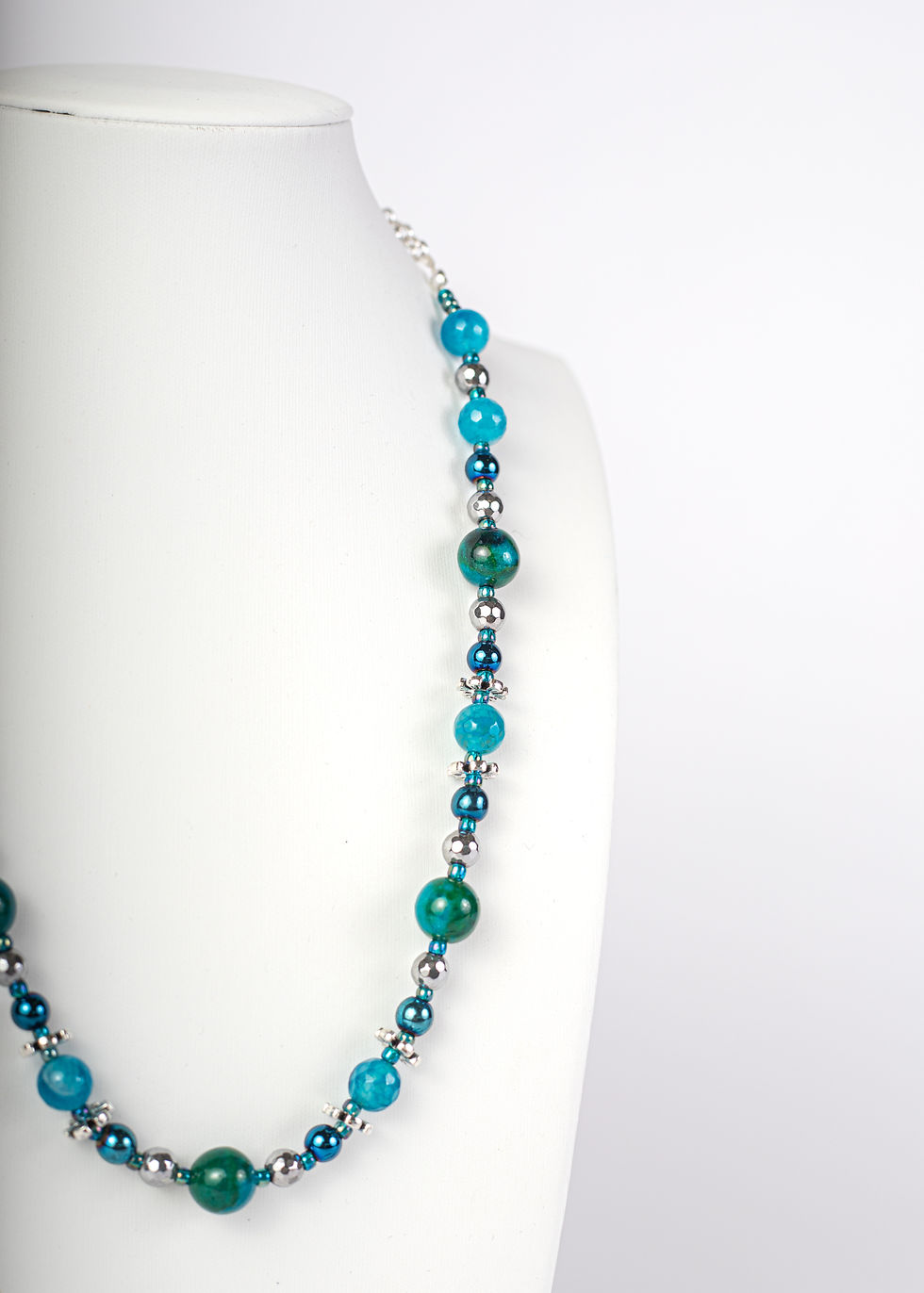 Thumbnail: Sea Colours Necklace / Agate + Chrysocolla