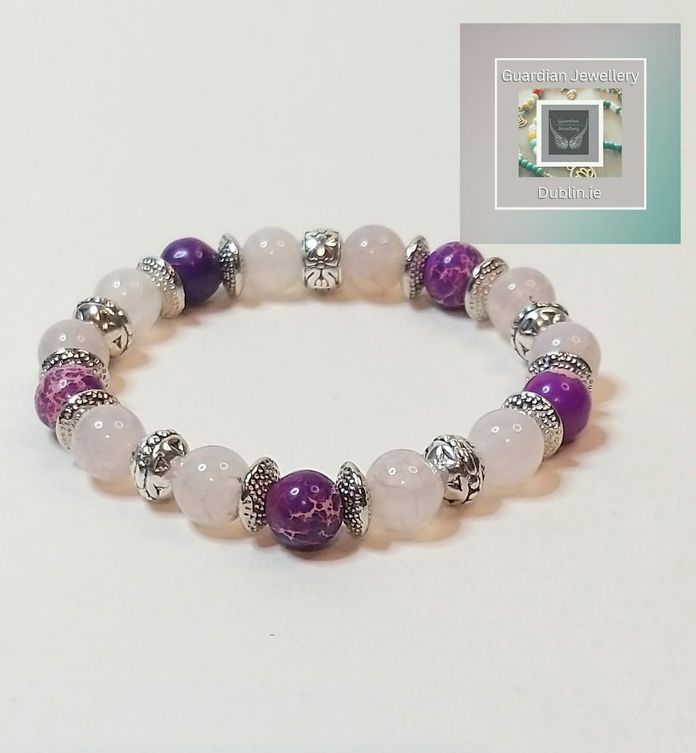 Thumbnail: Amethyst & Rose Quartz Earrings