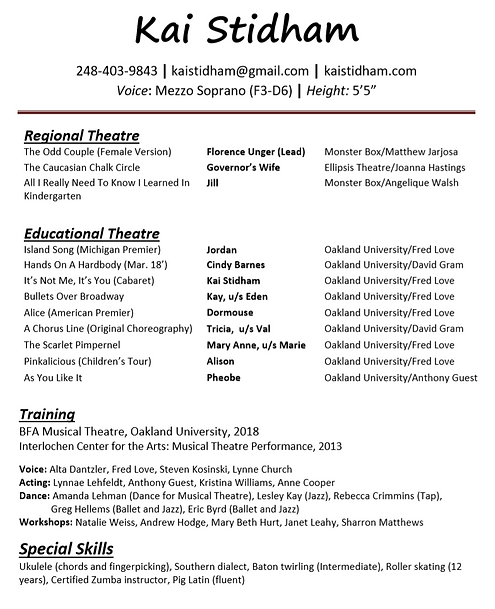 kai stidham singer actor songwriter resume