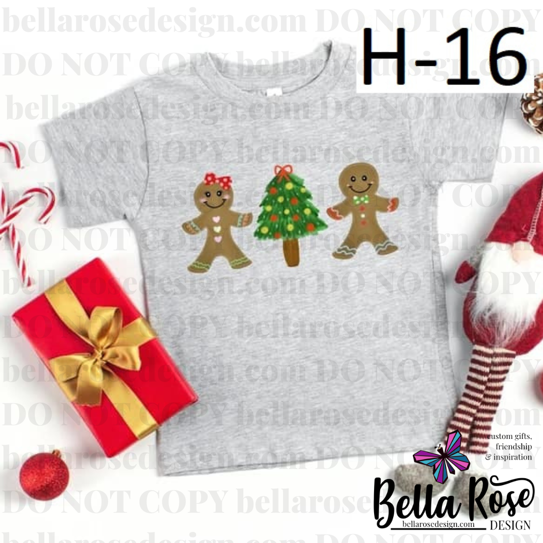 2 gingerbread and a Christmas tree (H-16)