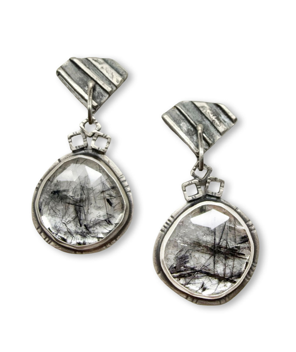 Black Rutile Earrings $265