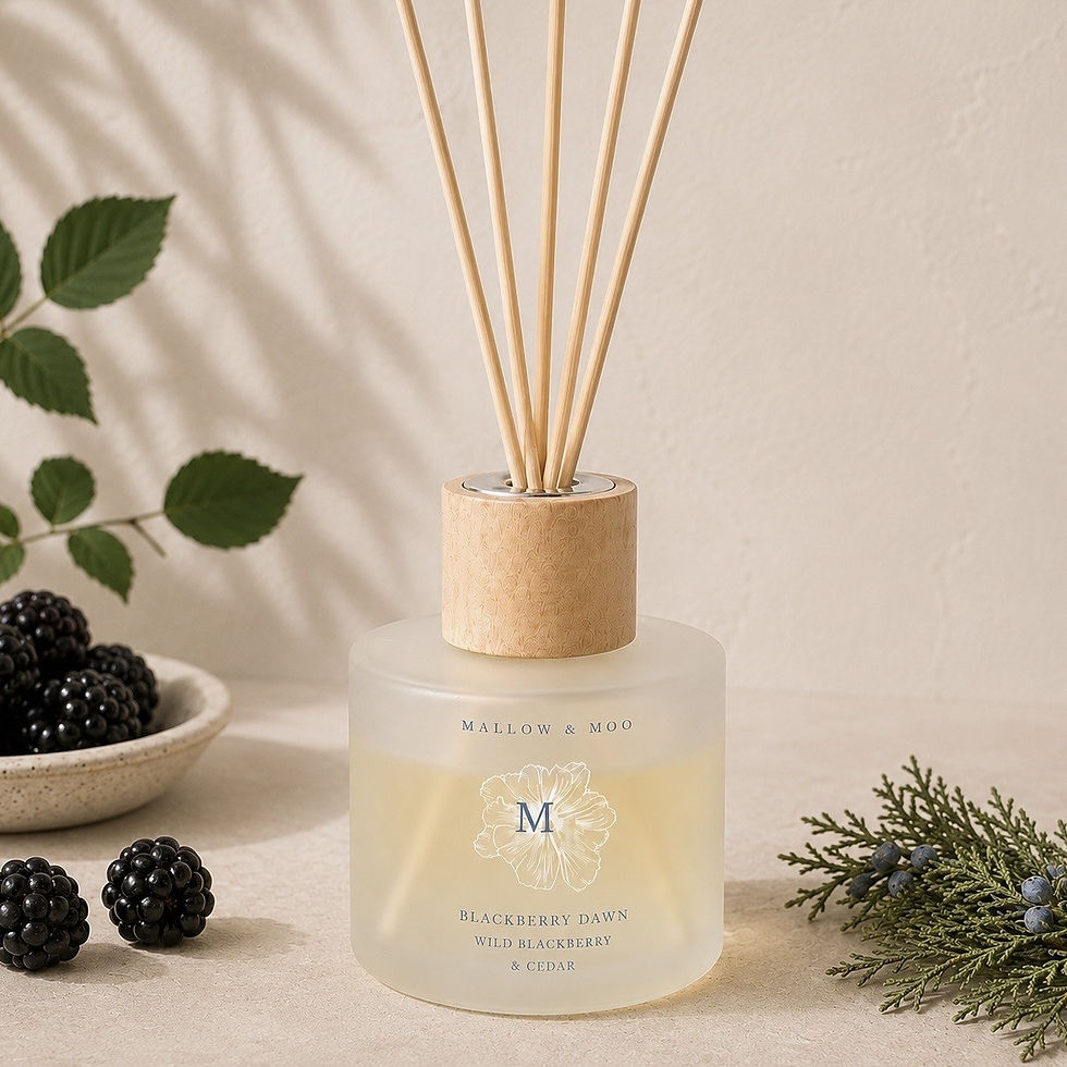 Mallow & Moo Blackberry Dawn fragrance diffuser with blackberry, raspberry, fresh mint and cedarwood notes