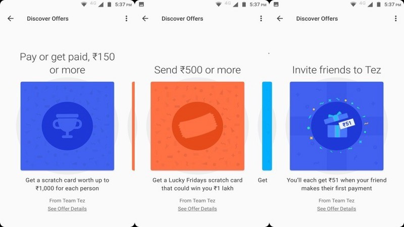 Google Pay (Tez) Scratch Card Offers