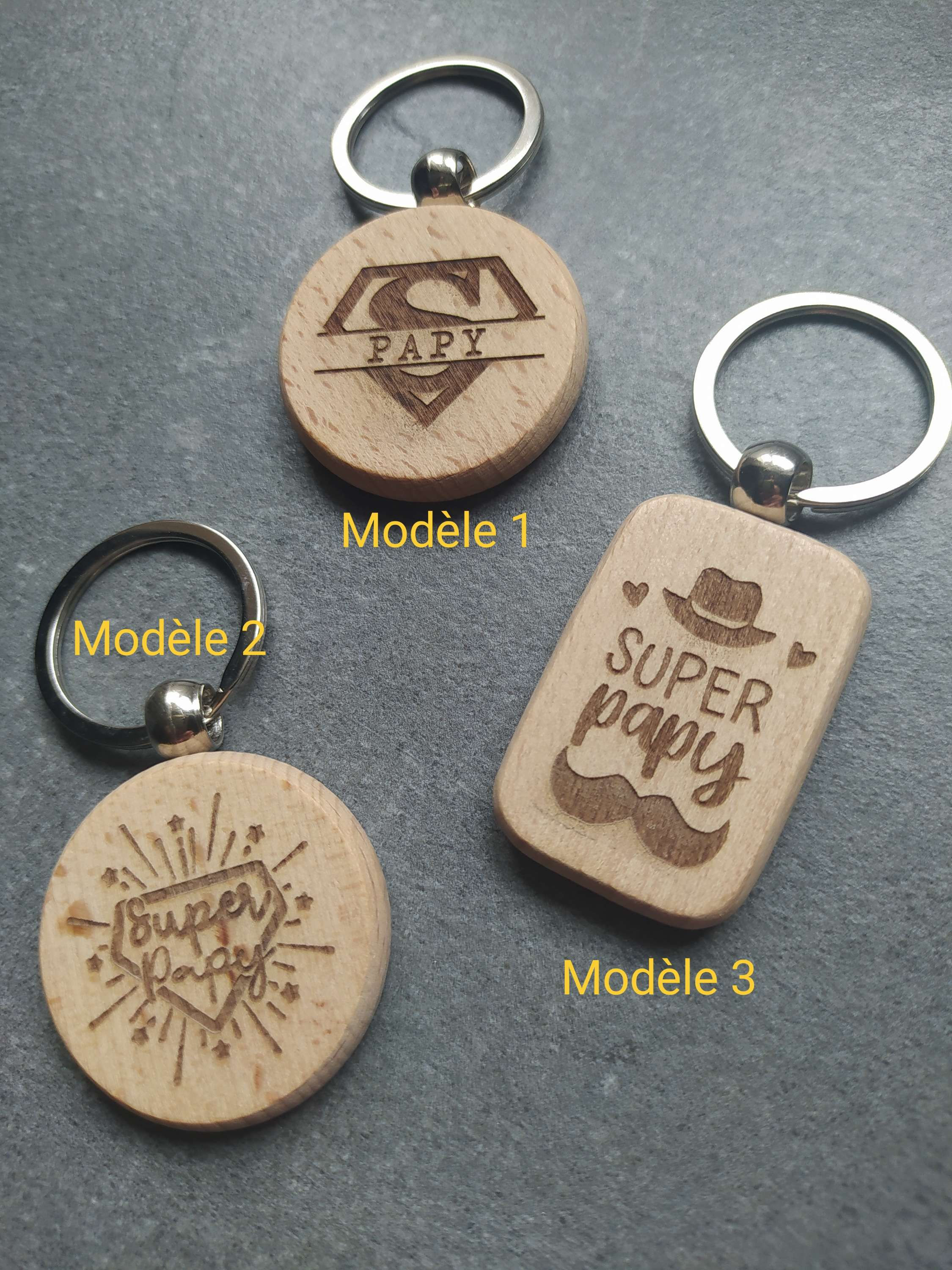 Porte clé en bois ❤️ Papy ❤️
