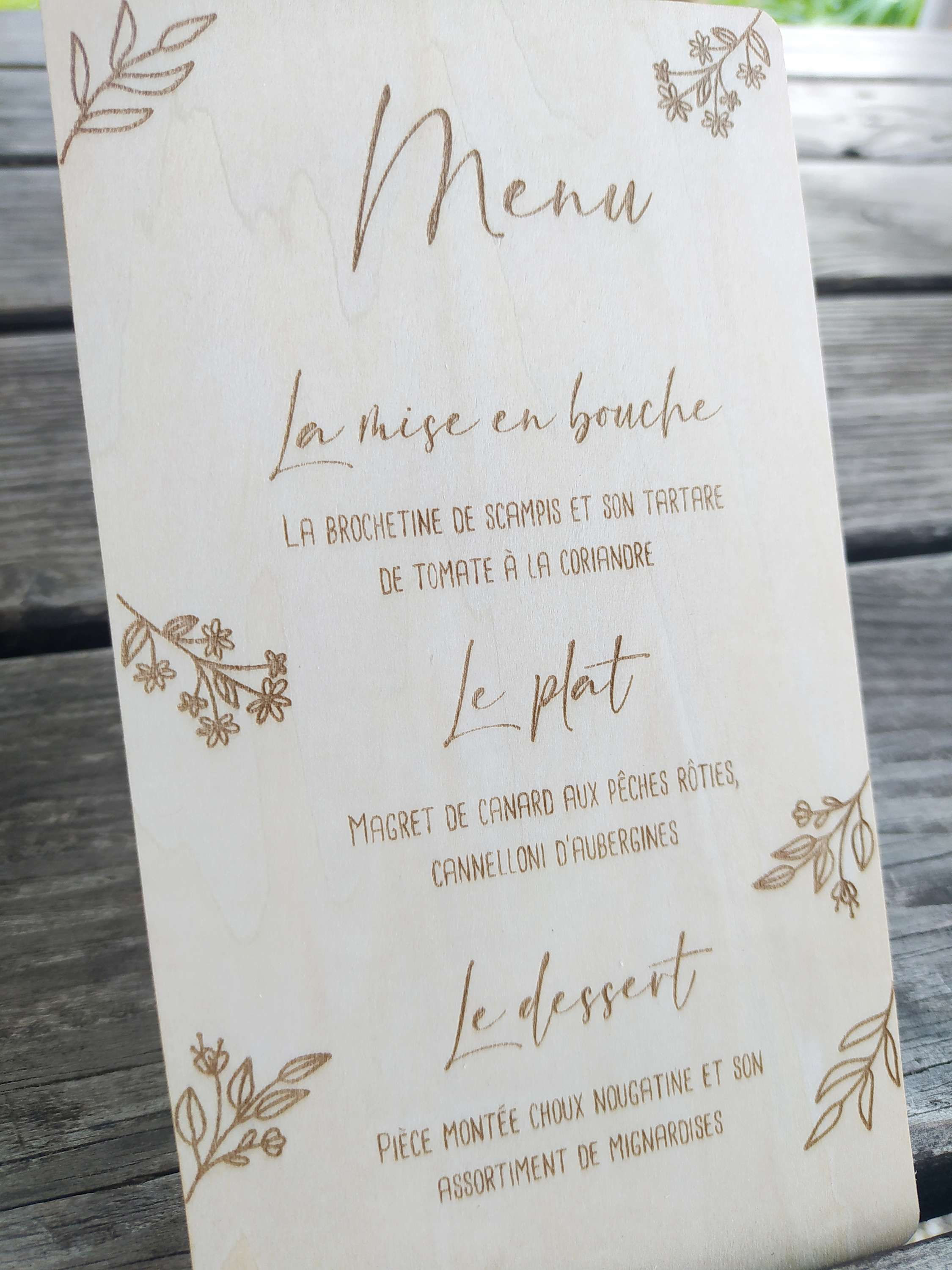 Menu de mariage 