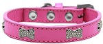 Miniature : Faux Leather Rhinestone Bone Collar Wide