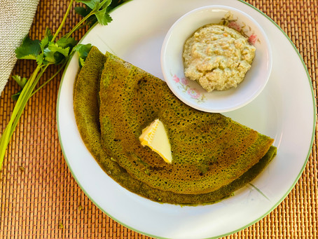 Pesarattu ~ Sprouted Moong Dosa ~Whole Mung Bean Crepe