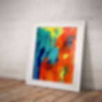 Transient in a frame. Colours are orange, aqua and yellow