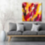 Pink and yellow abstract art