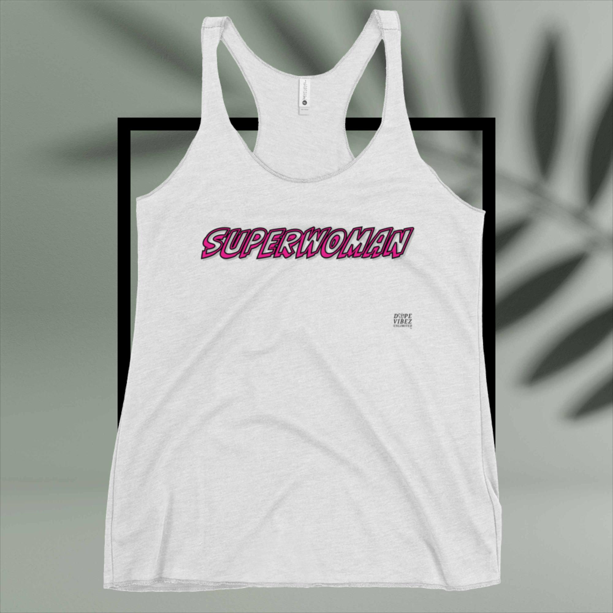 DOPE VIBEZ UNLIMITED Queens - SUPERWOMAN (PINK) Women's Racerback Tank