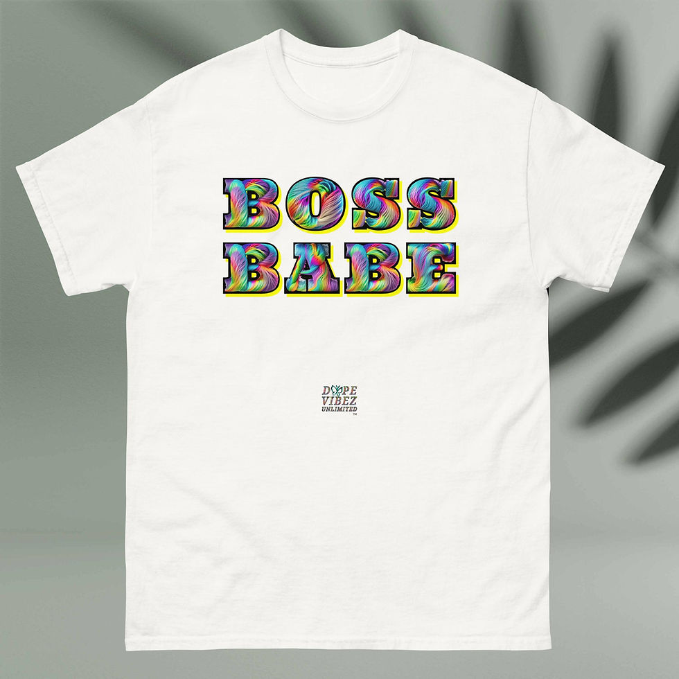 Thumbnail: DOPE VIBEZ UNLIMITED Queens - Boss Babe (Fur) Unisex classic tee