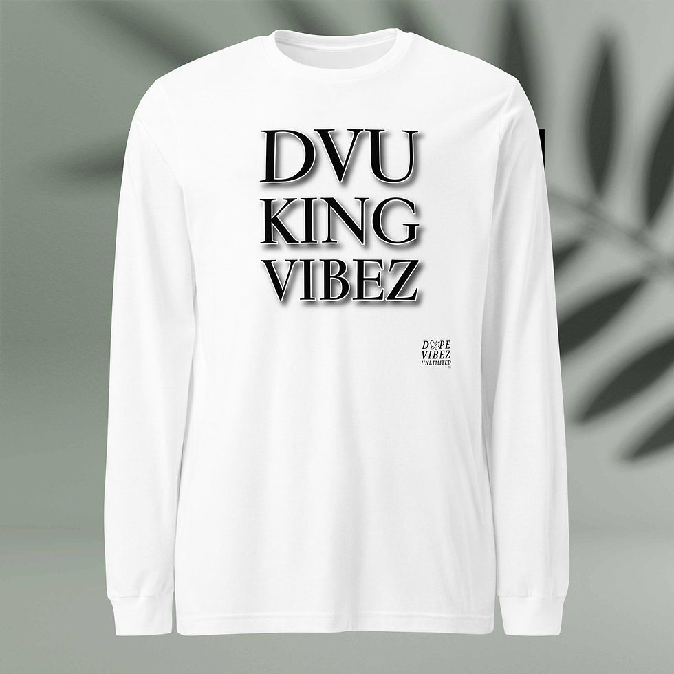 Thumbnail: DOPE VIBEZ UNLIMITED Kings - DVU KING VIBEZ (Blk/Wht) Unisex Long Sleeve Tee