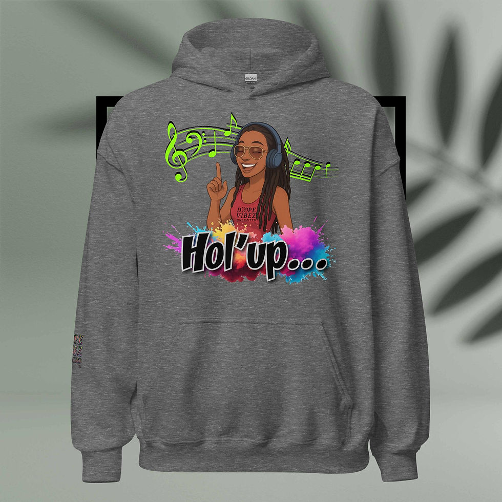 Thumbnail: DOPE VIBEZ UNLIMITED - Sheek: Hol'up Unisex Hoodie