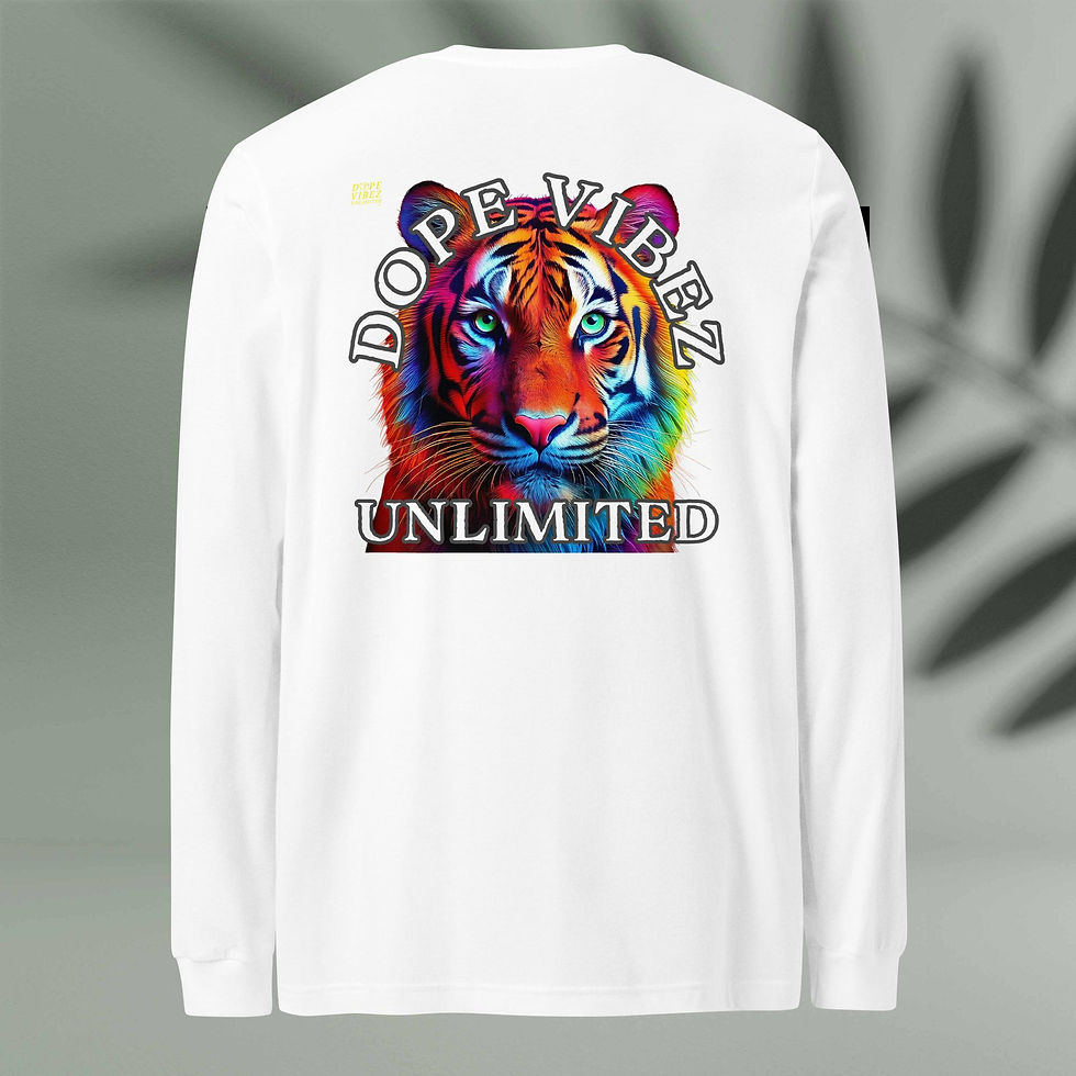 Thumbnail: DOPE VIBEZ UNLIMITED - DVU Tiger Unisex Long Sleeve Tee