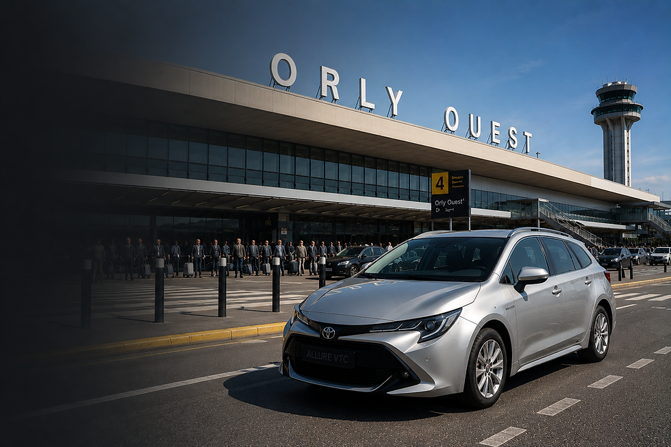 Transfert chauffeur privé VTC depuis Les Ulis vers Orly, Roissy et les gares