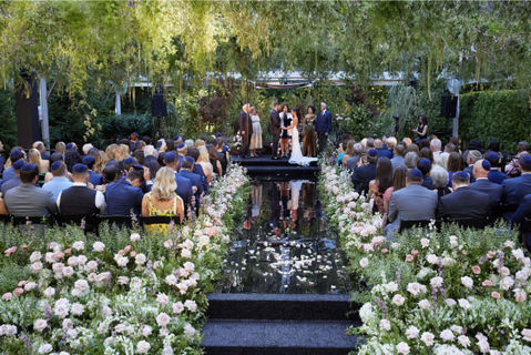a view of the guests at a Jewish wedding in Rye, New York