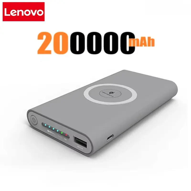 Thumbnail: Lenovo 200000mah Power Bank Two-Way Wireless Fast Charging Power Bank Portable