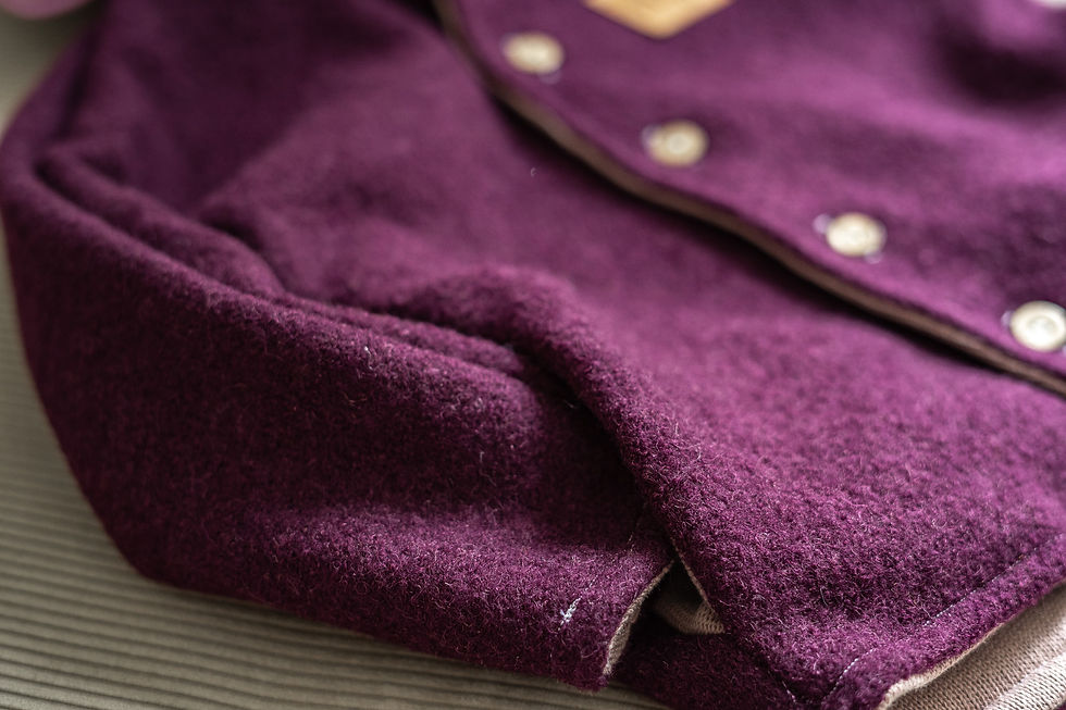 Miniaturbild: Walkjacke außen bordeaux/Strickfutter rosa