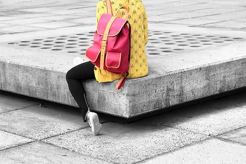Girl With Red Backpack