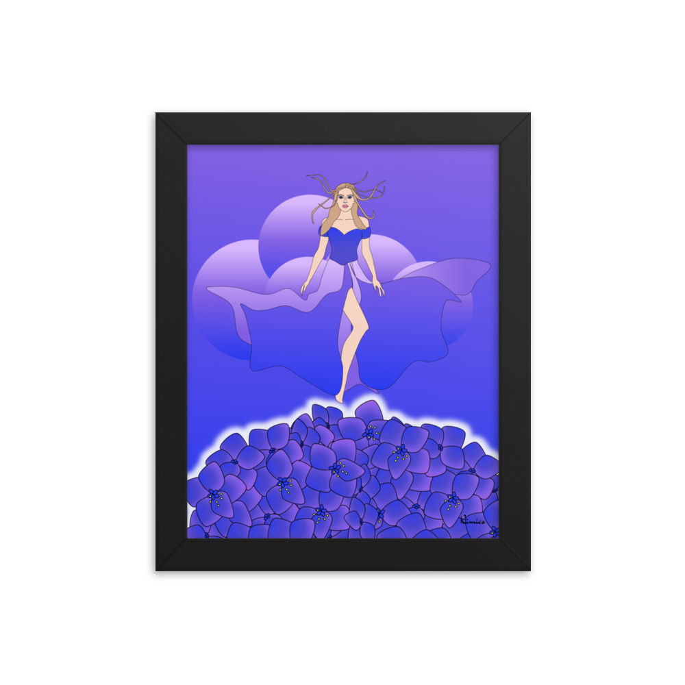 Hydrangea Cloud Fairy Framed Art Print