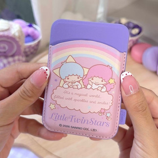เคส little twin stars sanrio phone case ซานริโอ้ ฝาแฝด kiki lala ลิตเติลทวินสตาร์ ของแท้ ลิขสิทธิ์แท้ สีม่วง ดวงดาว phone accessories ใช้คู่ magsafe wallet แบรนด์ applesheep sheep ลายน่ารัก เคสลิตเติ้ลทวินสตาร์ card holder