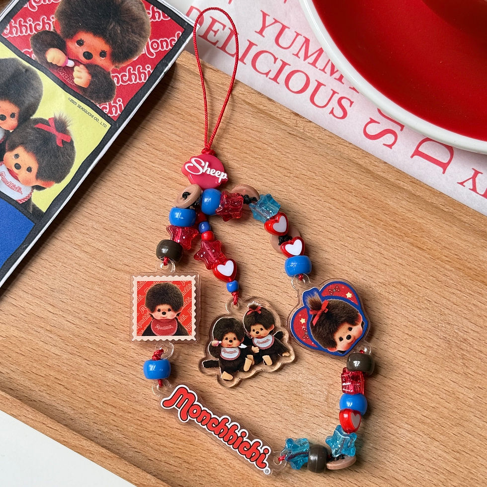 สายคล้องมือถือ สายคล้องมือ ม่อนชิชิ ห้อยโทรศัพท์ ของใช้คู่เคส มอนชิชิ monchhichi phone charm สีแดง น้ำเงิน น้ำตาล ม่อนชิชิคุง ม่อนชิชิจัง 