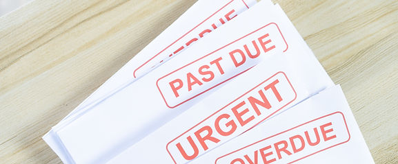 Debt letters that are collected on past overdue bills and final announcements on the table