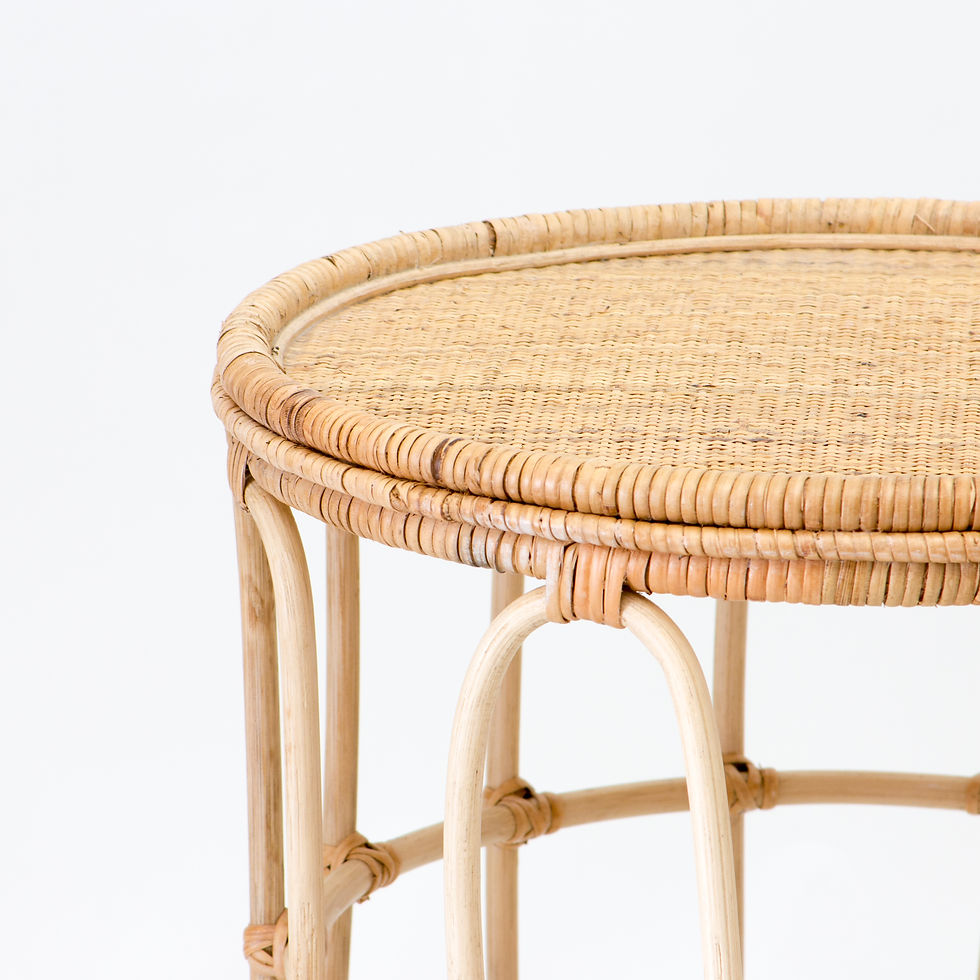 Miniatura: mesa rattan natural vista de detalle