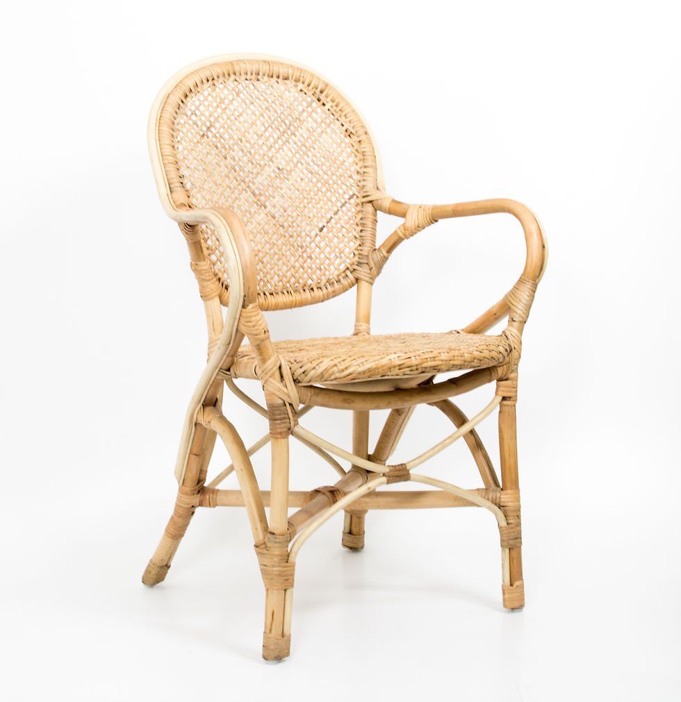 silla rattan natural y rejilla comedor
