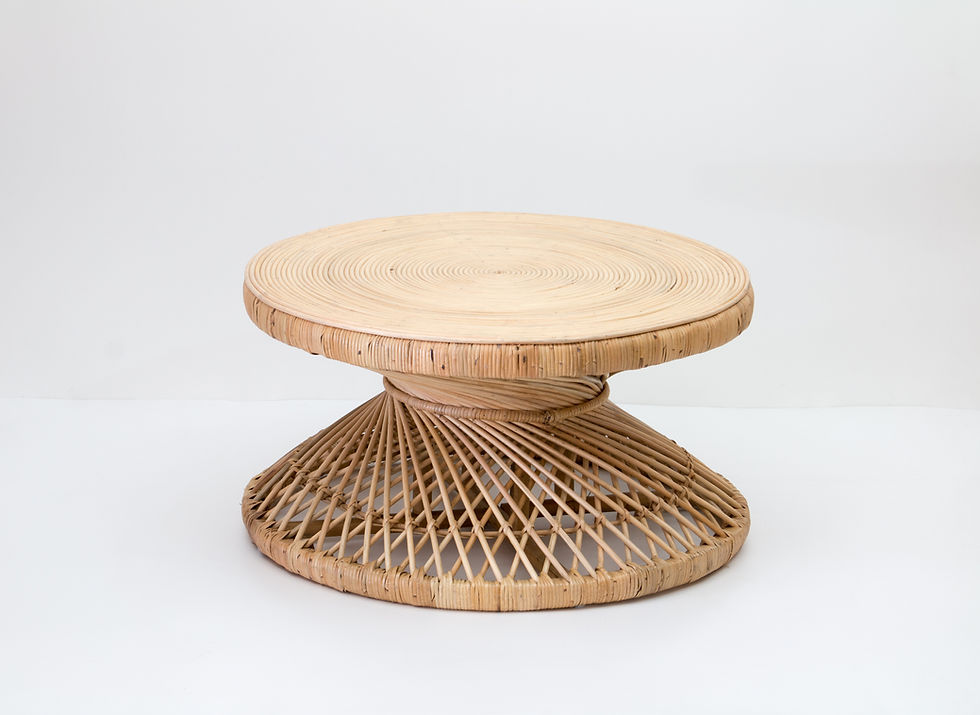 Miniatura: mesa de centro ratan natural modelo peacock