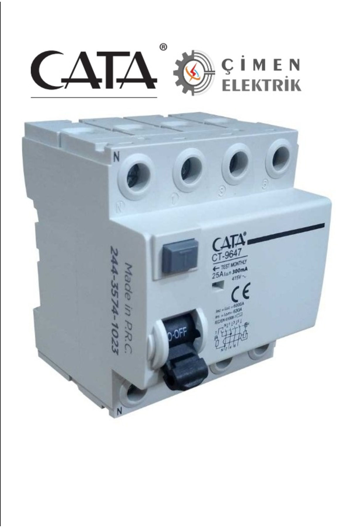 Ct 9647 4x25a 6ka 300ma Trifaze Kaçak Akım Rölesi