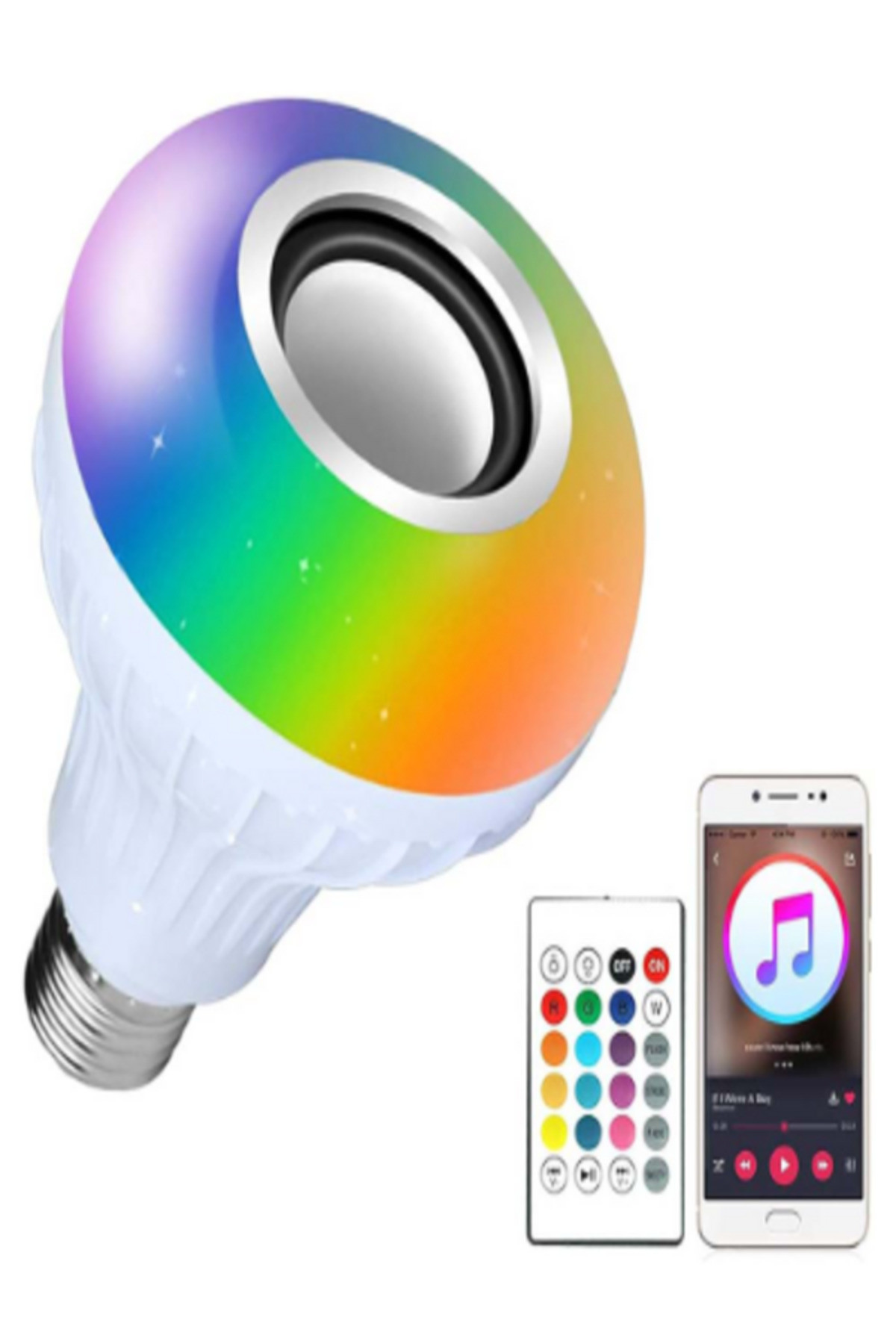 (HS 2093) 9 Watt Bluetooth Music Ak�ll� Rgb Led Ampul (KUMANDALI)