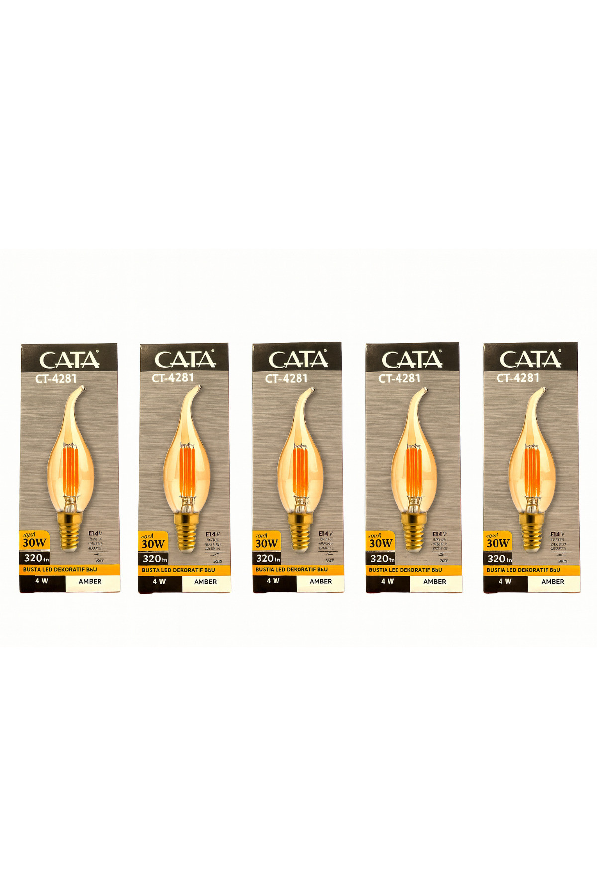 CT-4281 4w Amber Rustik K�vr�k Mum Led Ampul 5L� PAKET