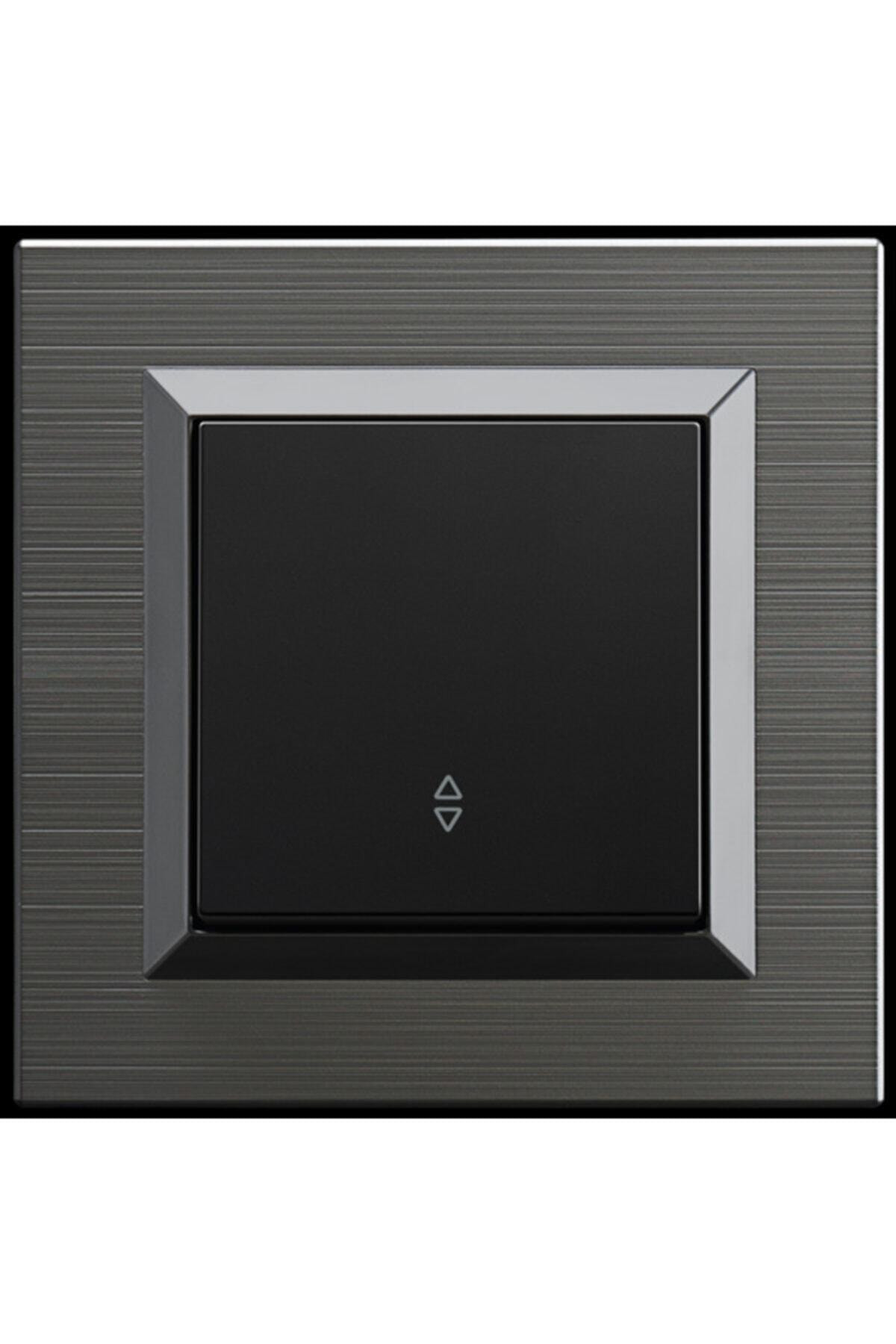 Ovivo Quantum Manyetik Gri Siyah Vavien Anahtar + �er�eve Dahil | Modern Dekoratif I��k Anahtar�