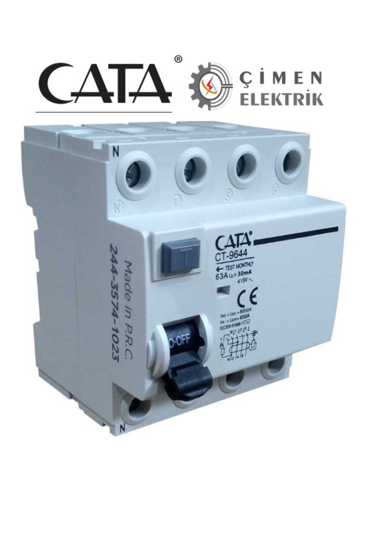 Ct 9644 4x63a 30ma 6ka Trifaze Kaçak Akım Rölesi